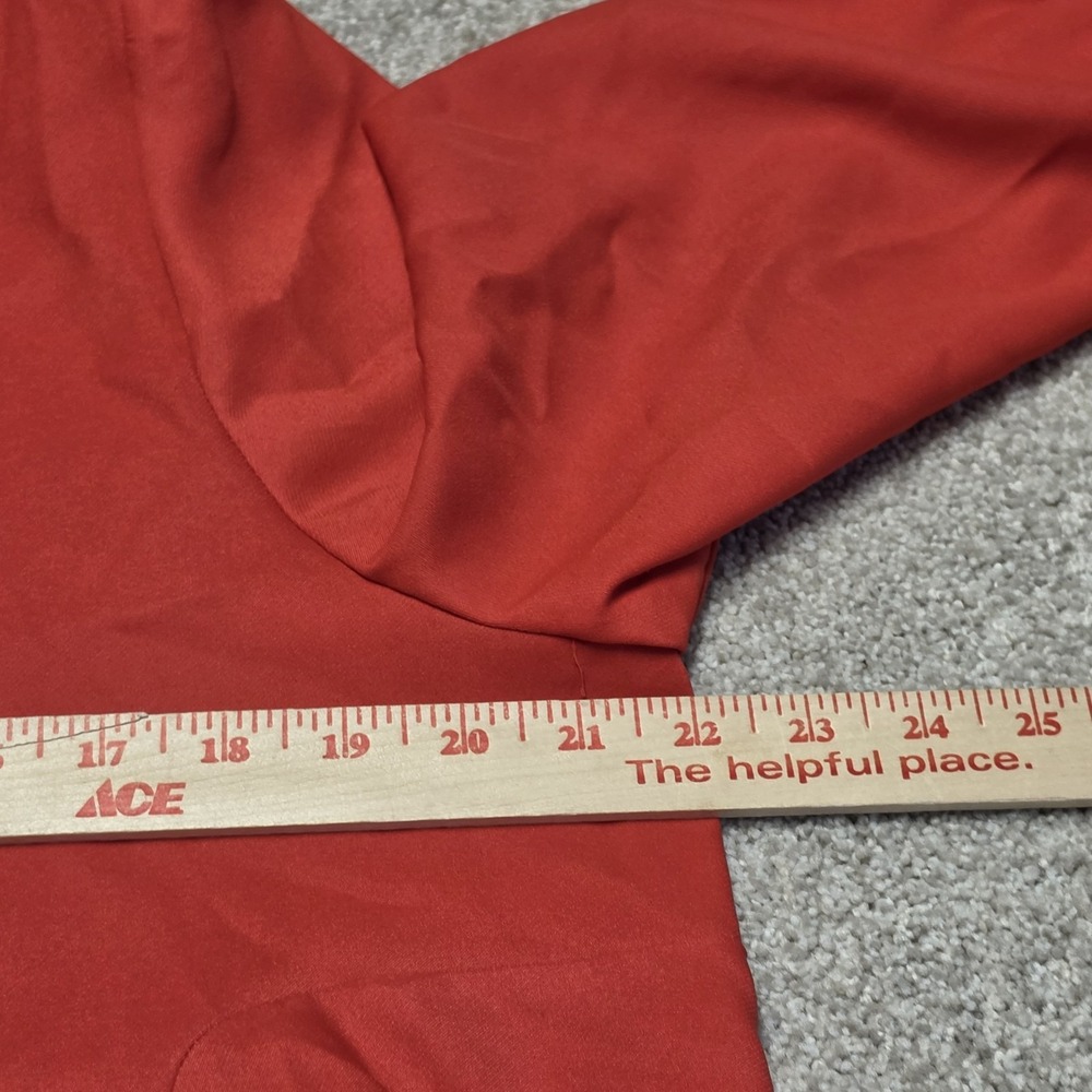Tuckernuck Hollis Top Women XL Poppy Red V Neck Puff Sleeve Blouse Tunic - Picture 6 of 6